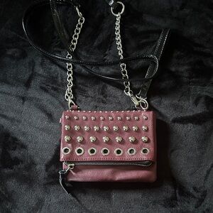 Madden Girl Studded Mauve Crossbody Bag